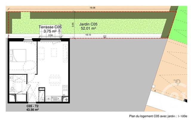 Appartement F3 à vendre - 2 pièces - 43.56 m2 - DOUVRES LA DELIVRANDE - 14 - BASSE-NORMANDIE - Century 21 Cjn Immobilier