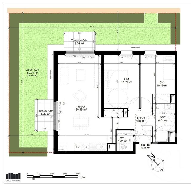 Appartement F3 à vendre - 3 pièces - 63.55 m2 - DOUVRES LA DELIVRANDE - 14 - BASSE-NORMANDIE - Century 21 Cjn Immobilier