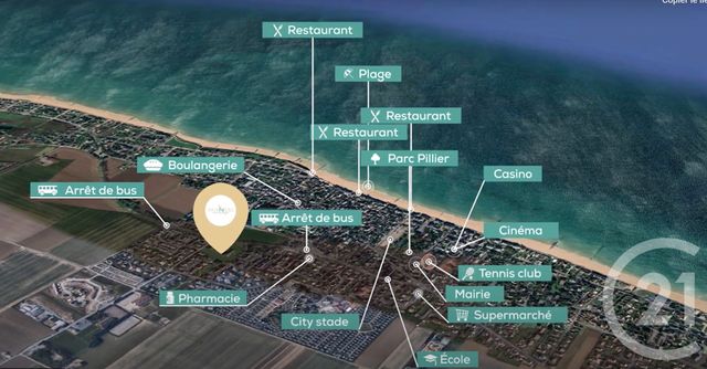 Appartement F2 à vendre - 2 pièces - 44.63 m2 - ST AUBIN SUR MER - 14 - BASSE-NORMANDIE - Century 21 Cjn Immobilier